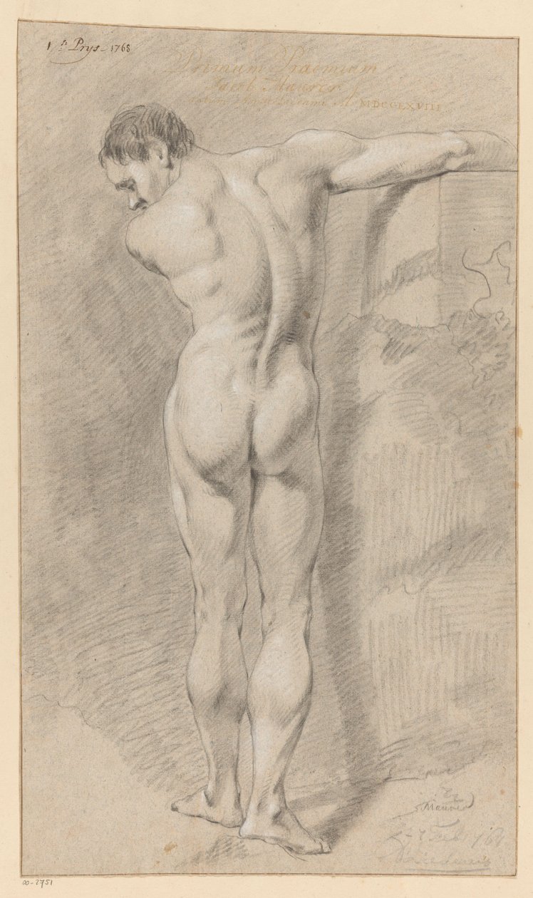 Stojący akt męski, widziany z tyłu (I nagroda 1768) autorstwa Jacob Maurer