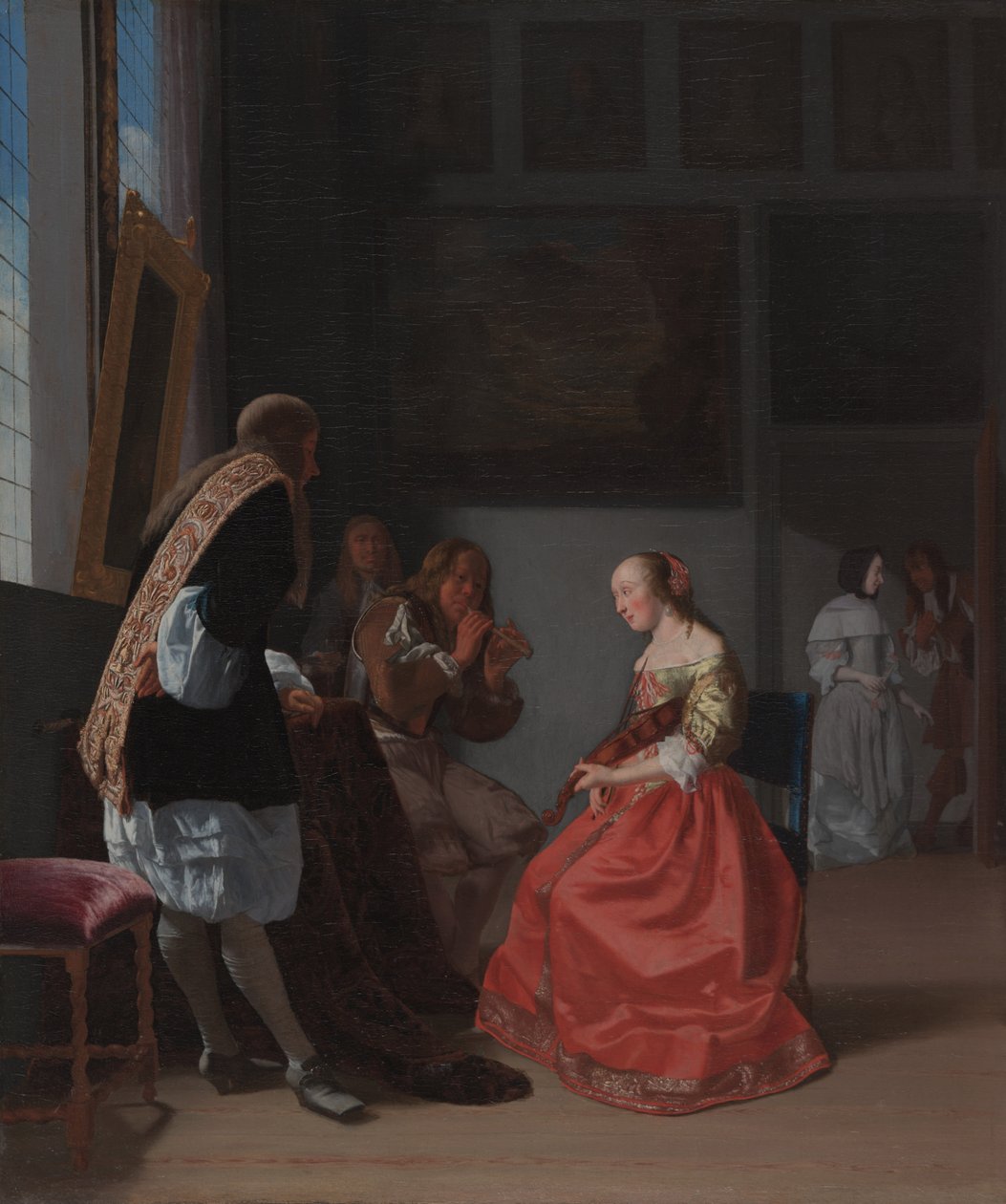 Towarzystwo muzyczne, ok. 1668 (olej na płótnie) autorstwa Jacob Lucasz Ochtervelt