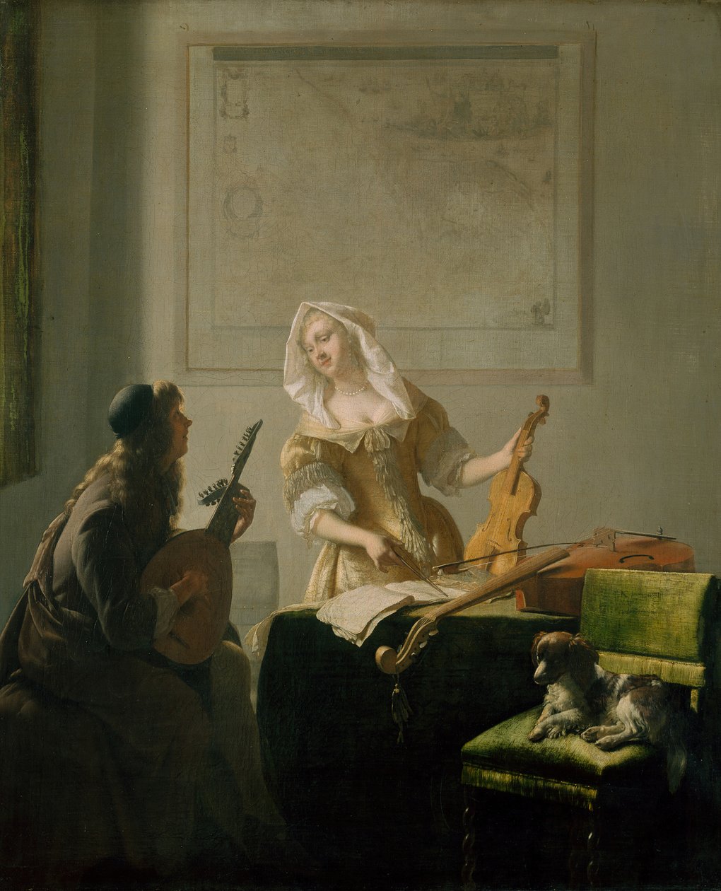 Lekcja muzyki, 1671. autorstwa Jacob Lucasz Ochtervelt