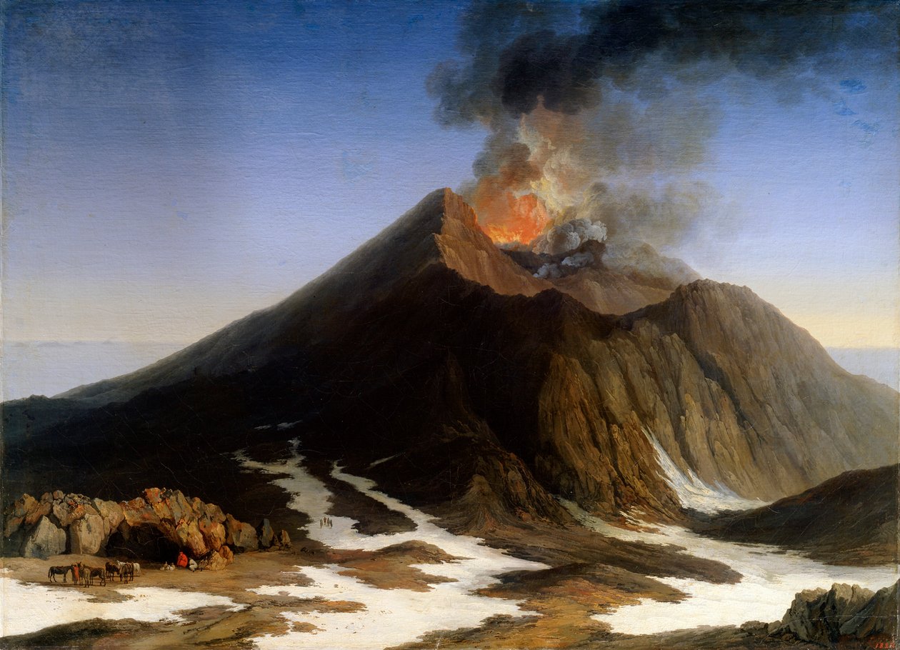 „Erupcja Etny”, XVIII wiek. autorstwa Jacob Philip Hackert