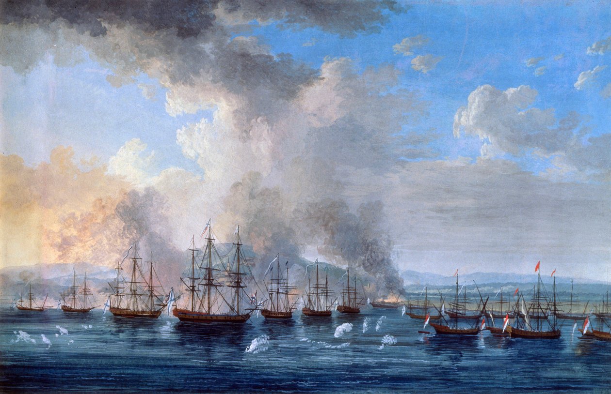 „Bitwa rosyjsko-turecka pod zamkiem Damietta 1770”, 1770-1772. autorstwa Jacob Philip Hackert