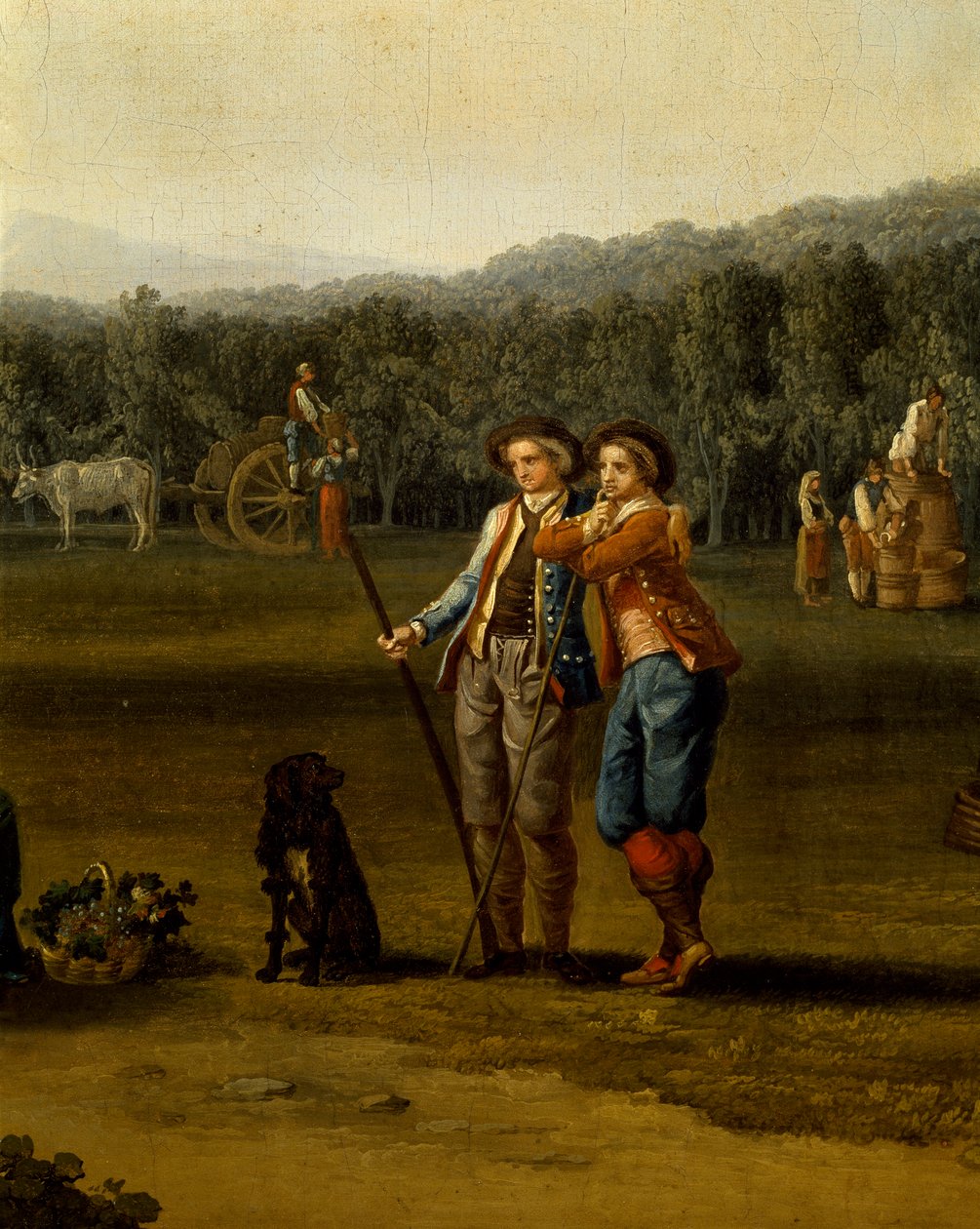 Harvest in Carditello, Jacob Philipp Hackert, detal autorstwa Jacob Philippe Hackert