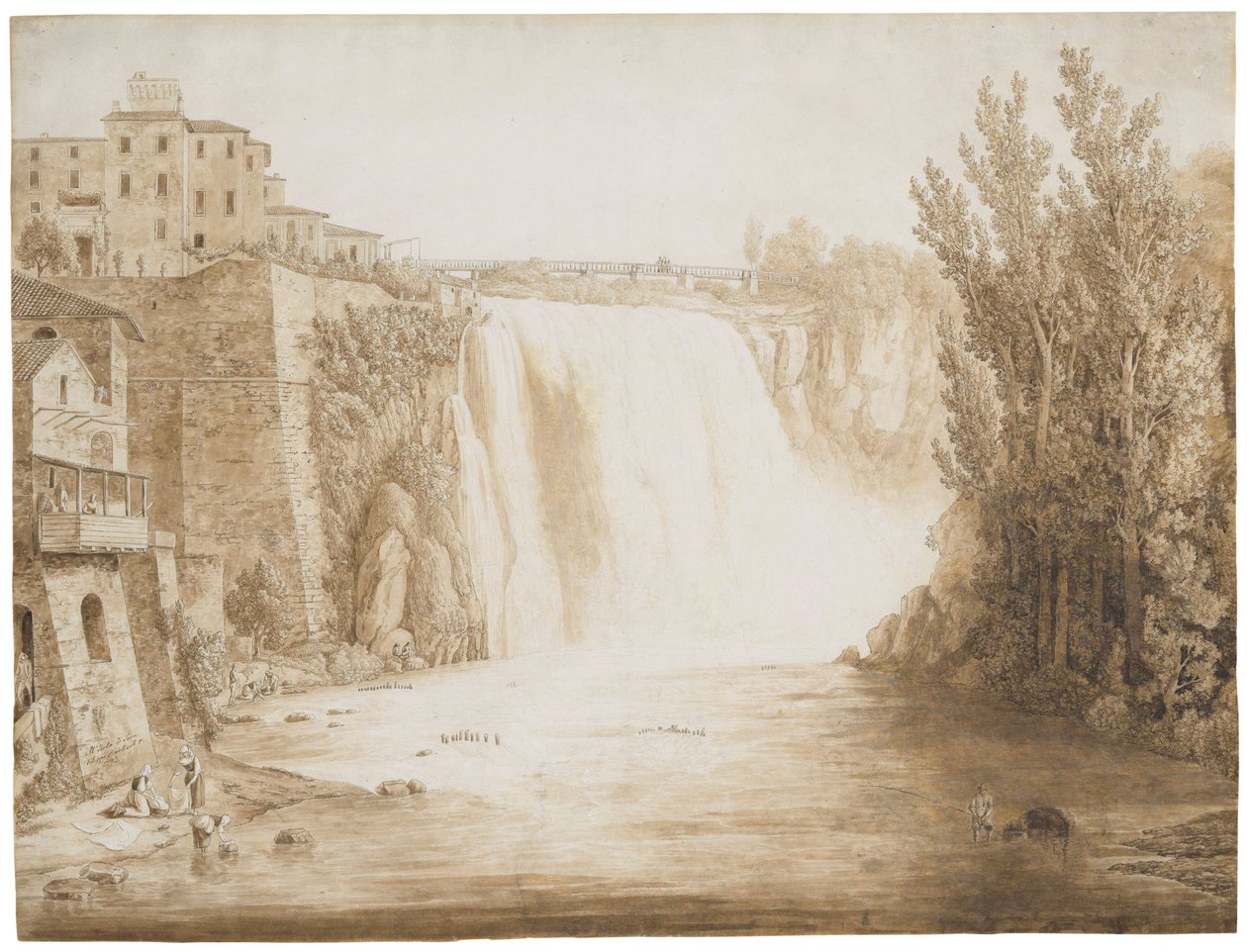 Wielki Wodospad Isola del Liri, 1793 autorstwa Jacob Philippe Hackert
