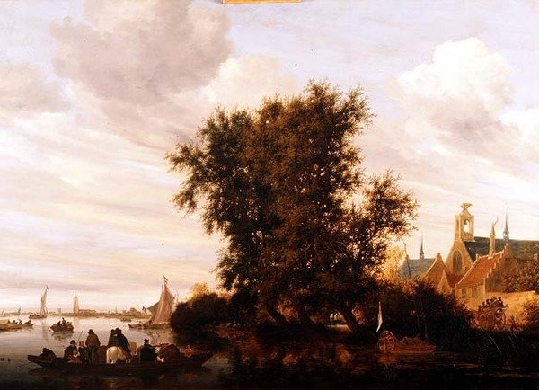 Maas w pobliżu Gorkum autorstwa Jacob Salomonsz. (circle of) Ruysdael
