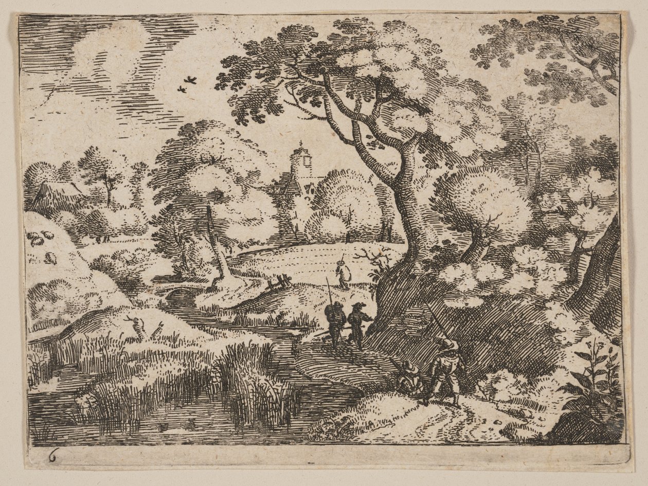 Ścieżka między bagnem a zalesionym brzegiem, od Landscapes autorstwa Jacob Savery I