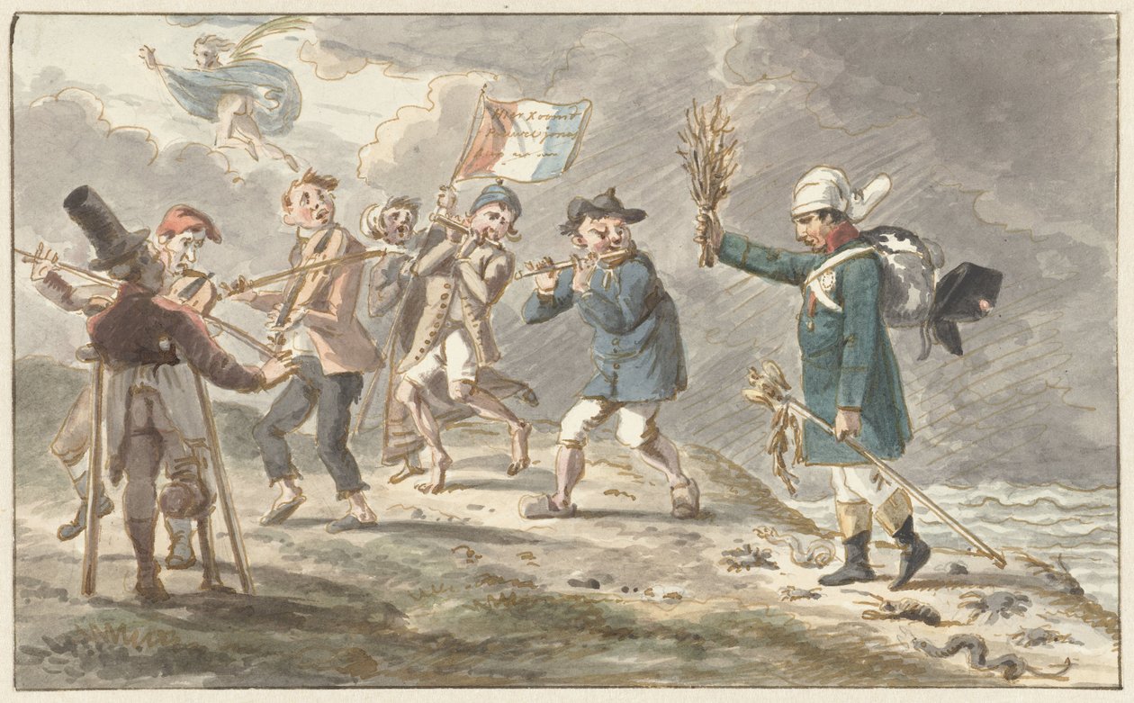 Karykatura o odwrocie Napoleona I Bonaparte z Rosji autorstwa Jacob Smies