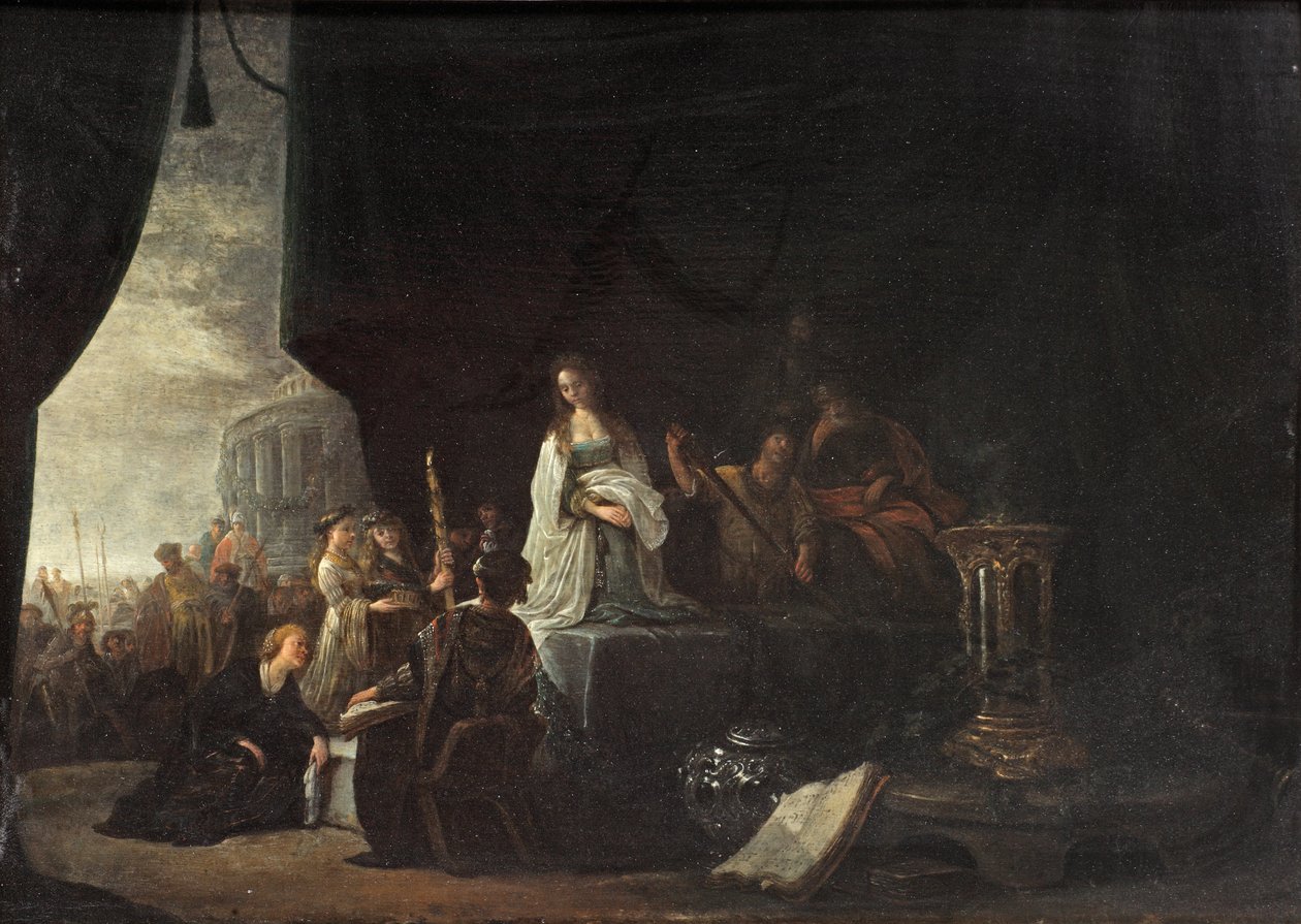 Ofiara córki Jeftego (olej na desce) autorstwa Jacob Willemsz de (c.1630 after 1675) Wet