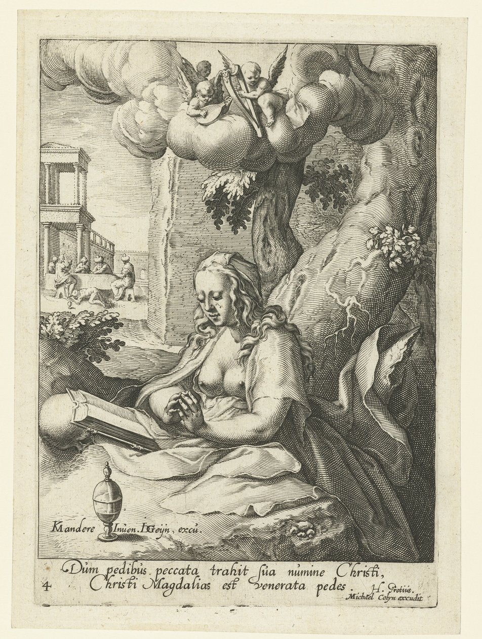 Maria Magdalena jako skruszona grzesznica Ośmiu skruszonych grzeszników ze Starego i Nowego Testamentu (tytuł serii) autorstwa Jacob de Gheyn (II) (workshop of)