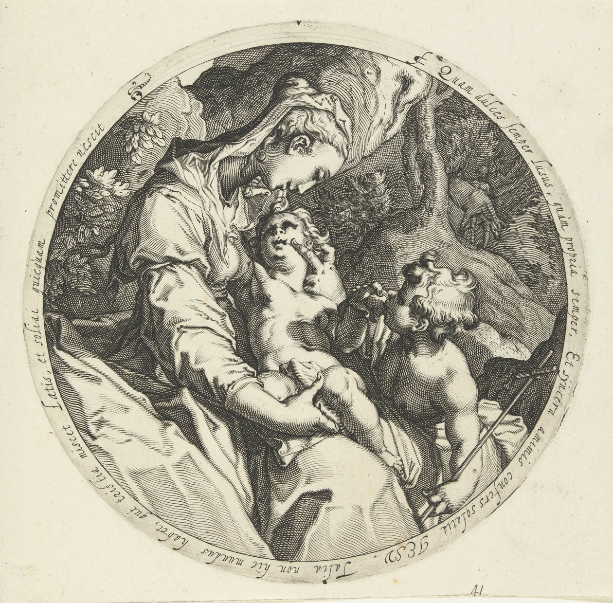 Maryja z Dzieciątkiem Jezus i Janem Chrzcicielem autorstwa Jacob de Gheyn (II) (workshop of)
