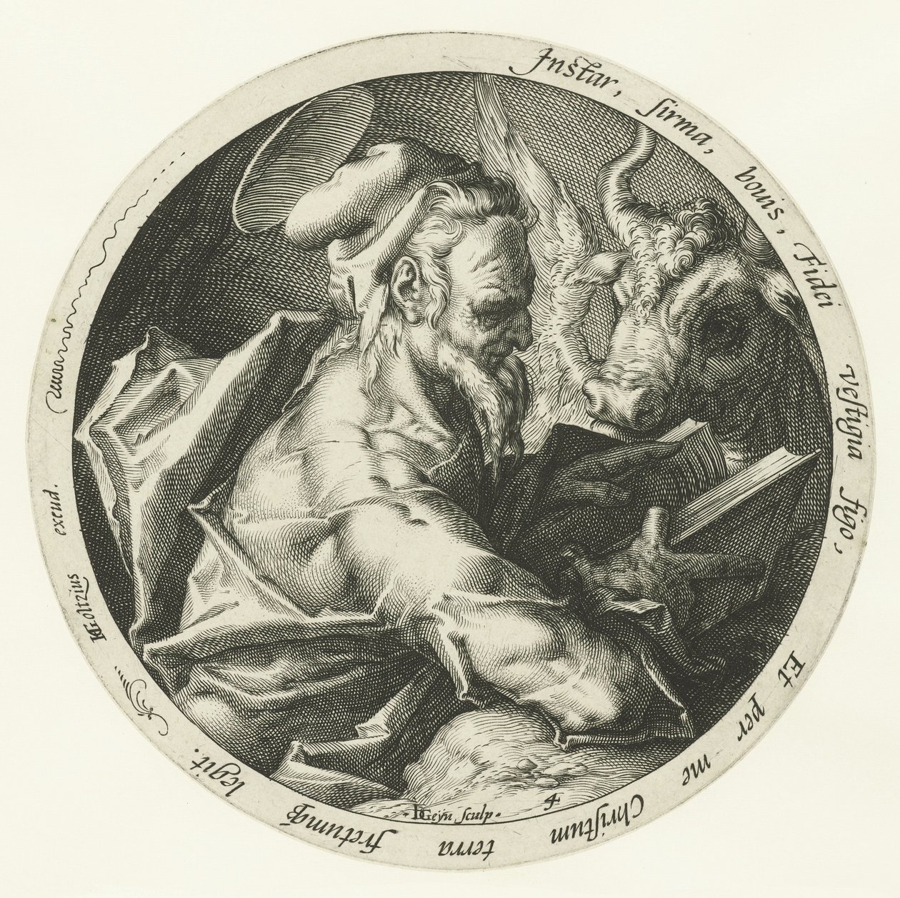 Ewangelista Łukasz Czterej ewangeliści (tytuł serii) autorstwa Jacob de Gheyn (II)