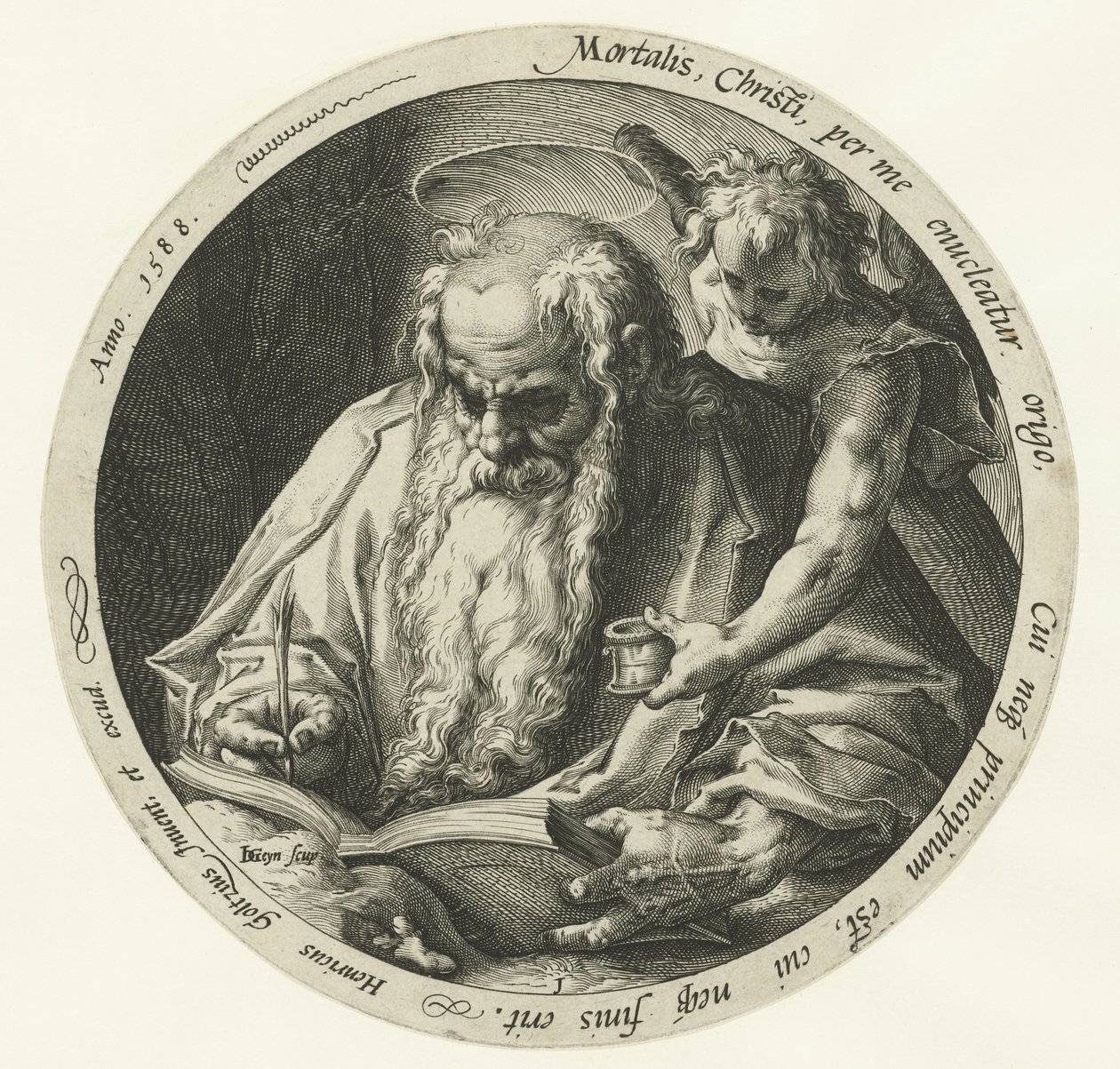 Ewangelista Mateusz Czterej ewangeliści (tytuł serii) autorstwa Jacob de Gheyn (II)