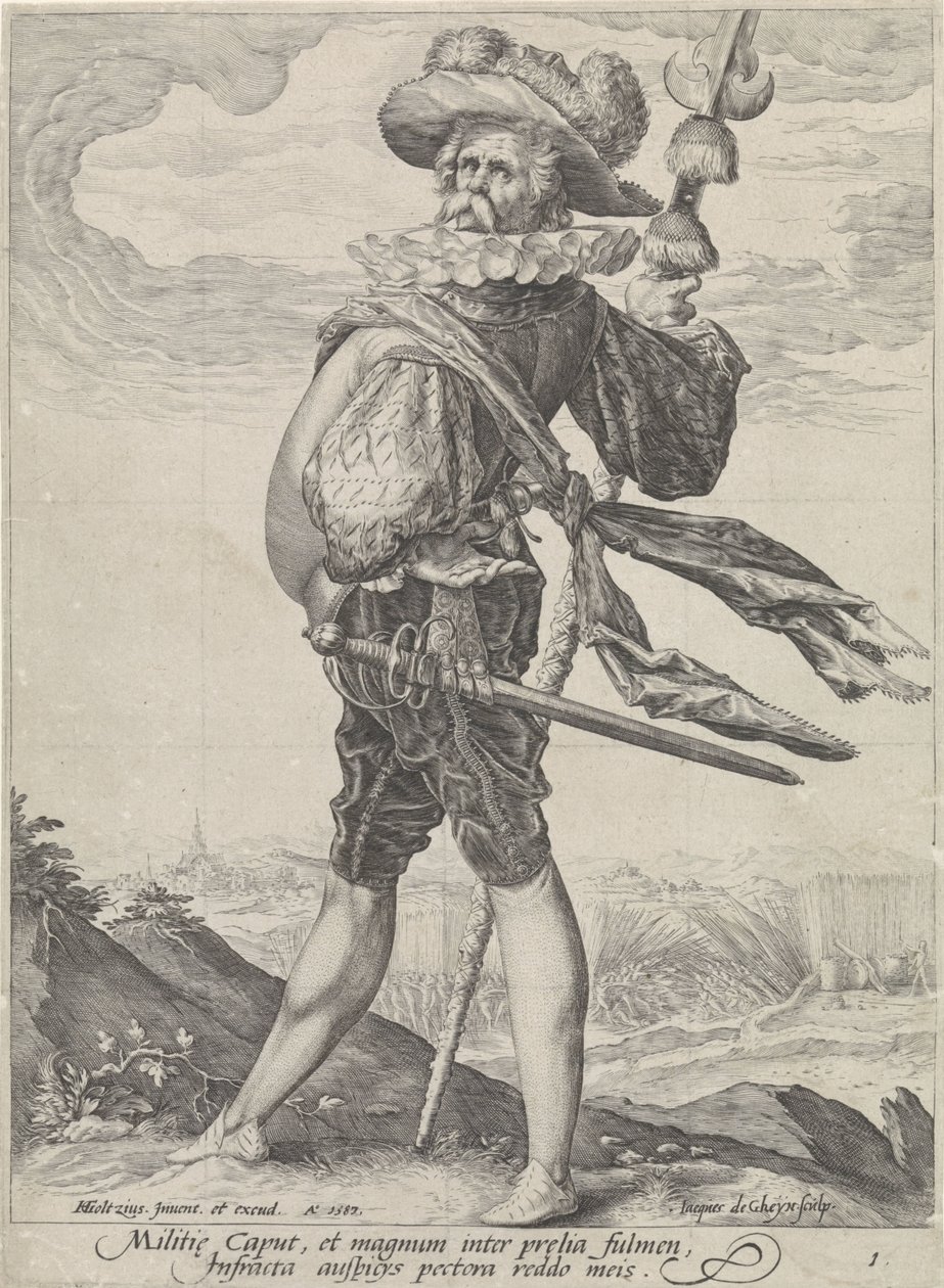 Pułkownik Oficerowie i żołnierze (tytuł serii) autorstwa Jacob de Gheyn (II)