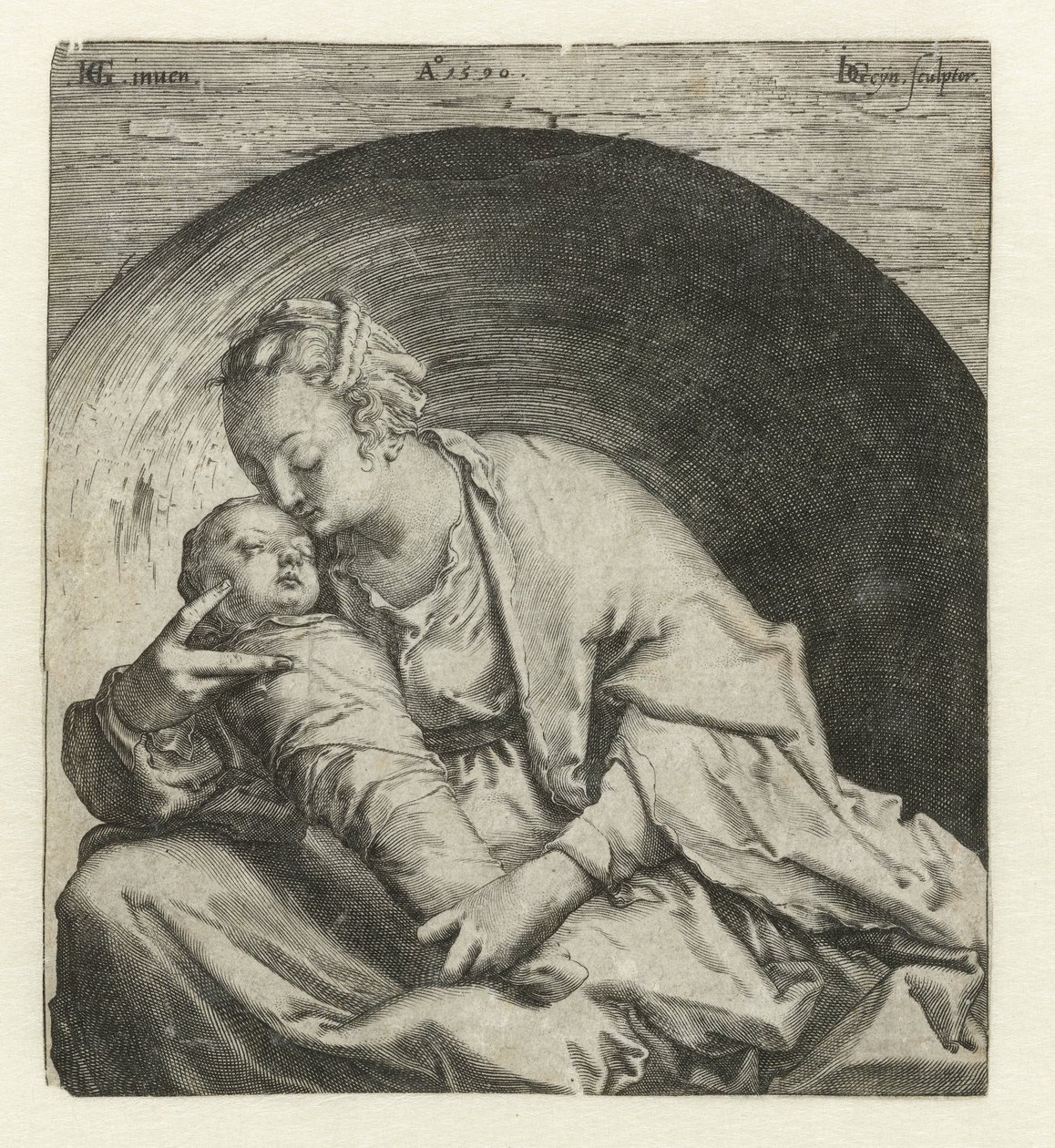 Madonna ze śpiącym Dzieciątkiem Jezus autorstwa Jacob de Gheyn (II)