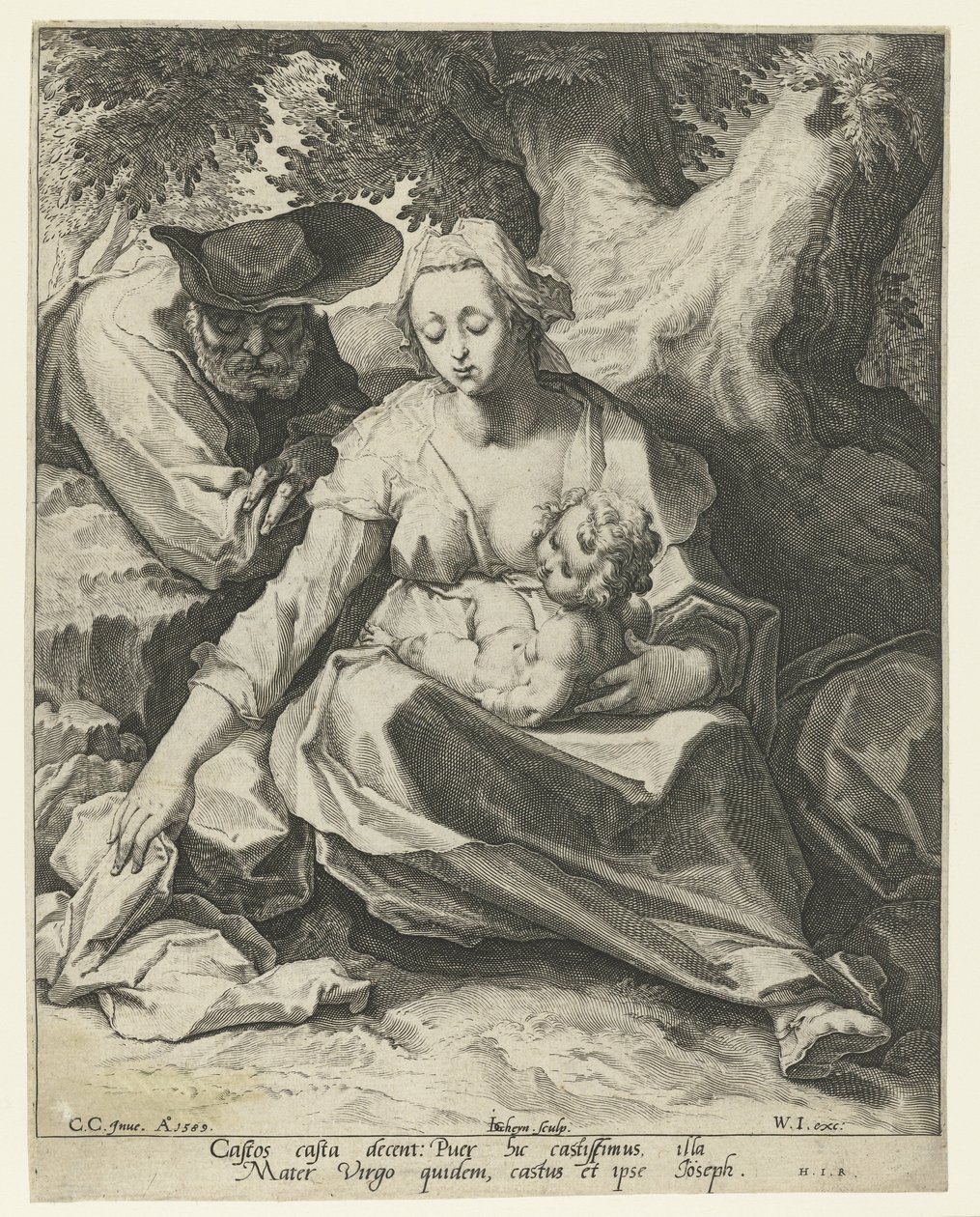 Odpocznij w locie do Egiptu autorstwa Jacob de Gheyn (II)