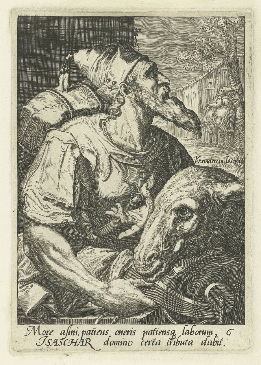 Przodek Issachar Przodkowie Izraela (tytuł serii) Dwunastu synów Jakuba (tytuł serii) autorstwa Jacob de Gheyn (II)
