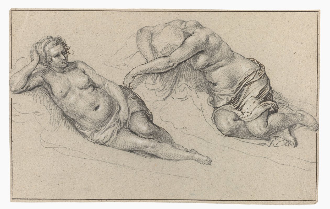 Dwa studia nagiej kobiety autorstwa Jacob de Gheyn (II)