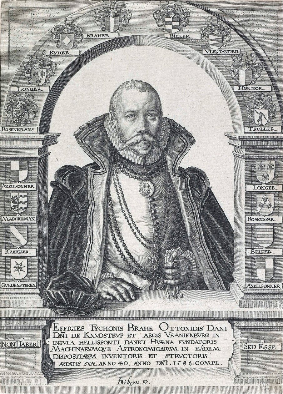 Portret Tycho Brahe 1546 - 1601, wyd. 1586. autorstwa Jacob de Gheyn
