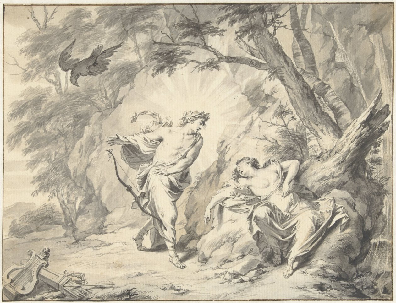 Apollo przebija Koronis strzałą autorstwa Jacob de Wit