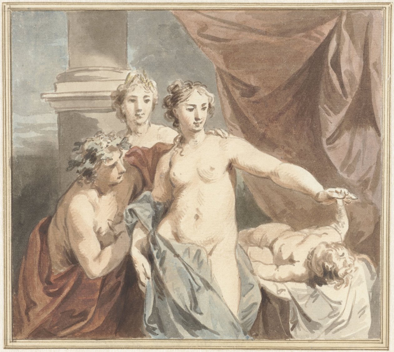 Ceres, Wenus, Bachus i śpiący Amor autorstwa Jacob de Wit