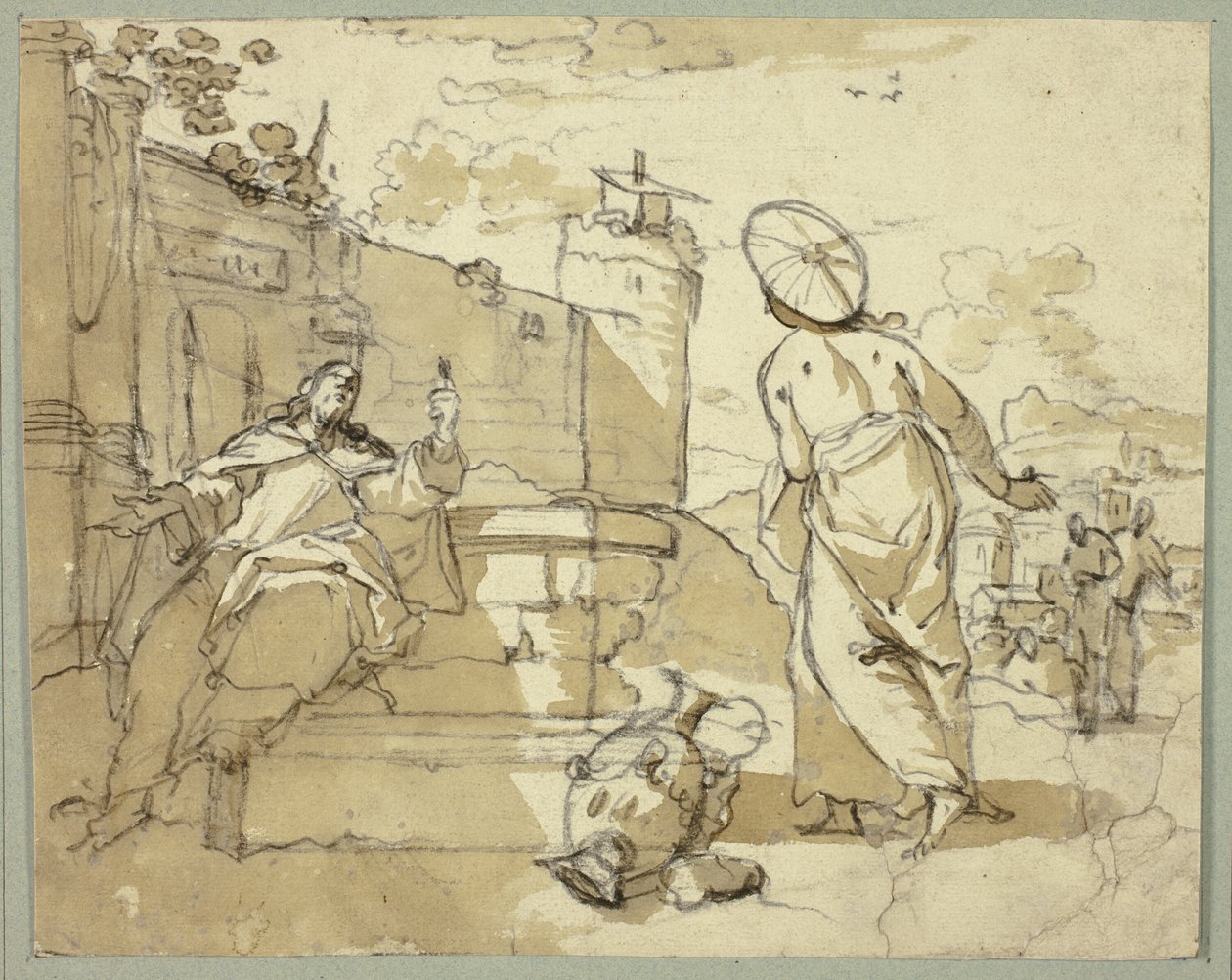 Chrystus i Niewiasta Samarii autorstwa Jacob de Wit