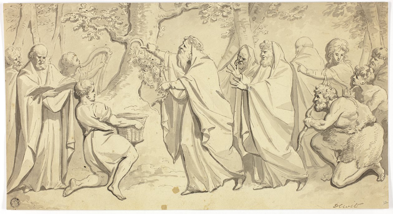 Druidzi ścinający jemiołę autorstwa Jacob de Wit