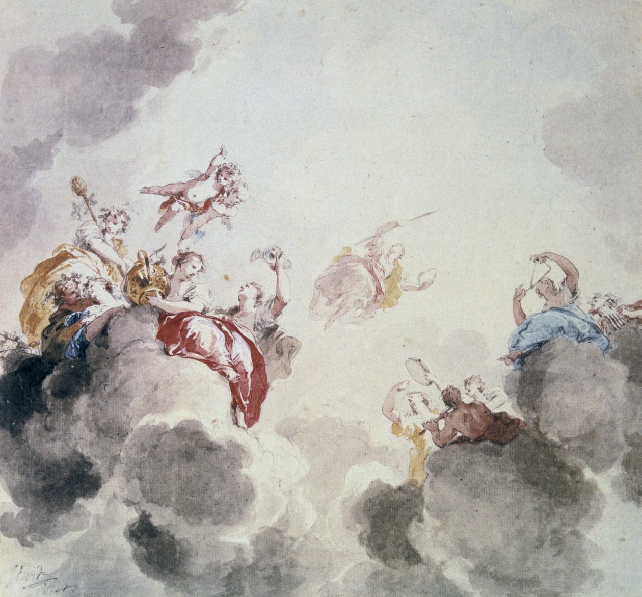 Scena niebiańska, XVIII wiek. autorstwa Jacob de Wit
