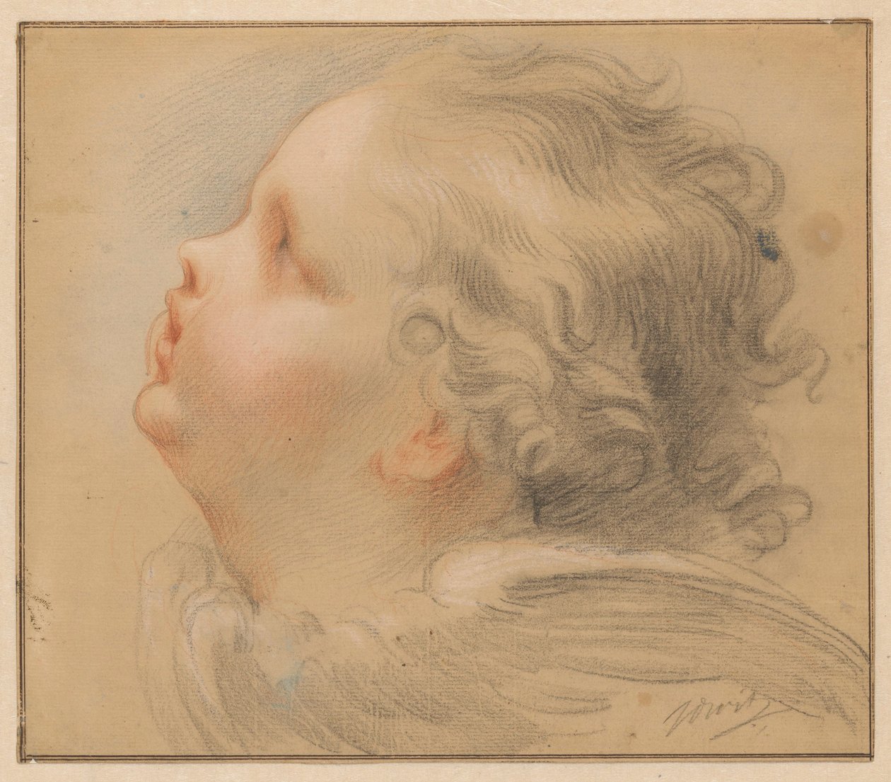 Po lewej głowa cherubinka autorstwa Jacob de Wit