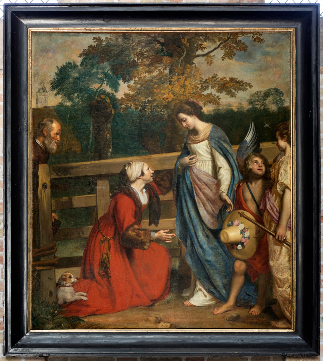 Kościół parafialny (Kościół Parafialny Nawiedzenia NMP). Wnętrze. obraz. „Wizyta Maryi u Elżbiety”. Jakub I ze Wschodu. autorstwa Jacob the Younger Van Oost