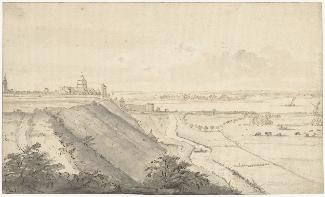 Widok na Nijmegen autorstwa Jacob van Eynden (I)