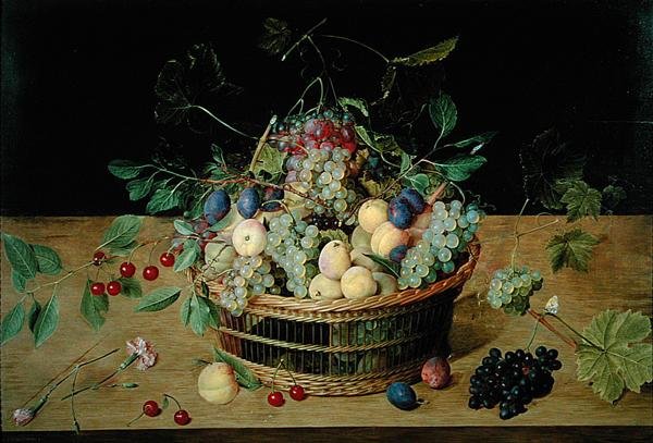 Kosz owoców (olej na panelu) autorstwa Jacob van Hulsdonck