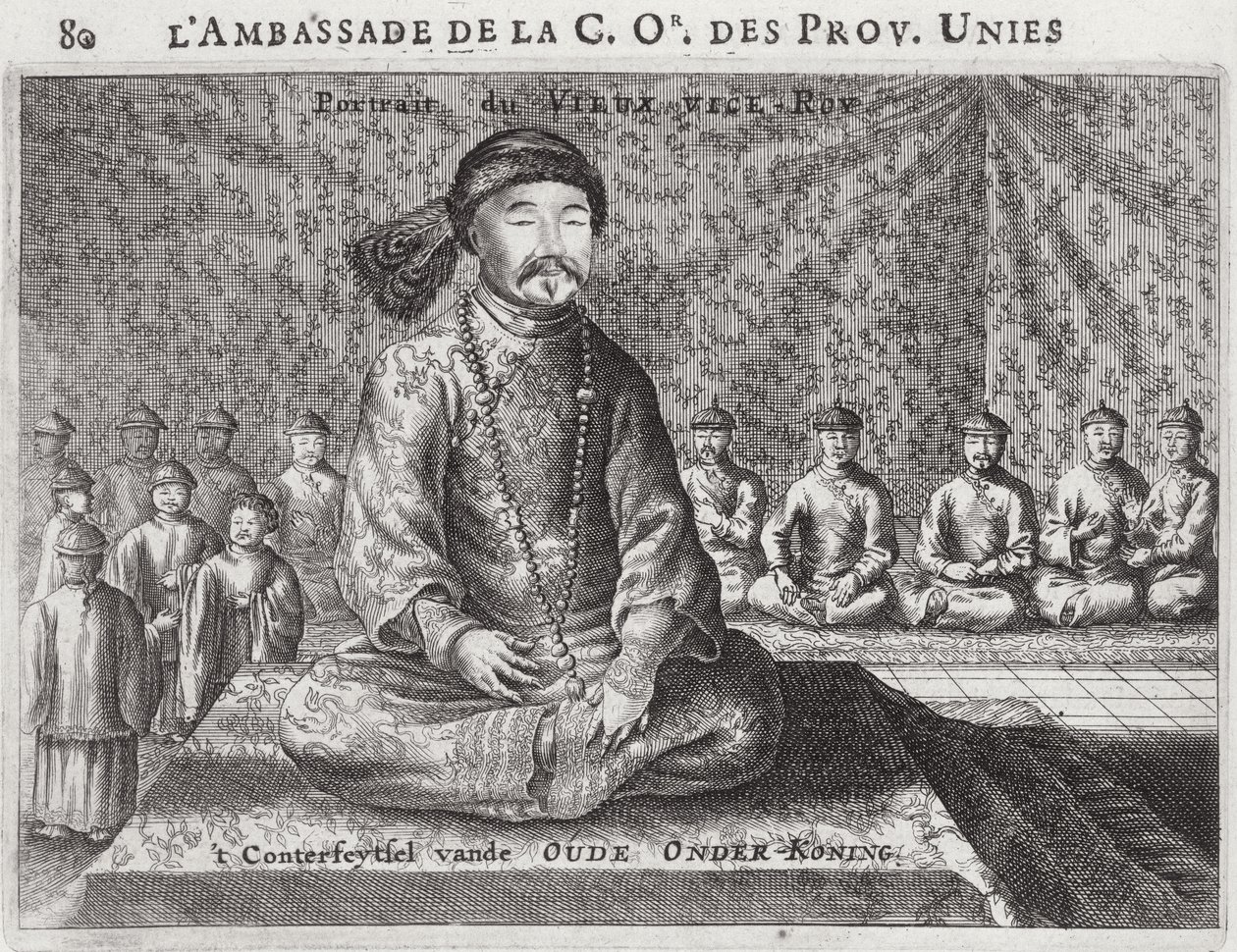 Portret starego namiestnika, z relacji ambasady holenderskiej w Chinach, 1665 autorstwa Jacob van Meurs