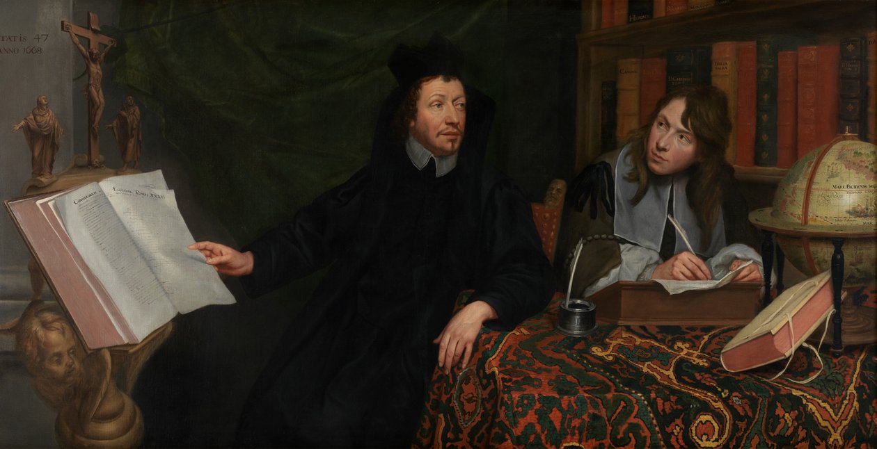 Portret teologa z jego sekretarzem autorstwa Jacob van Oost