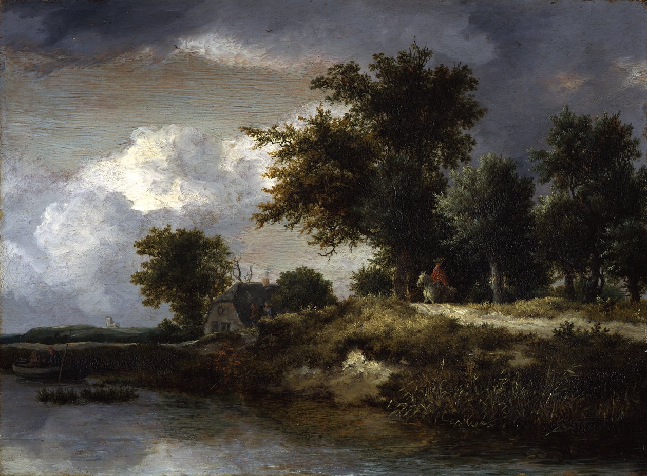 Zalesiony brzeg rzeki autorstwa Jacob van Ruisdael