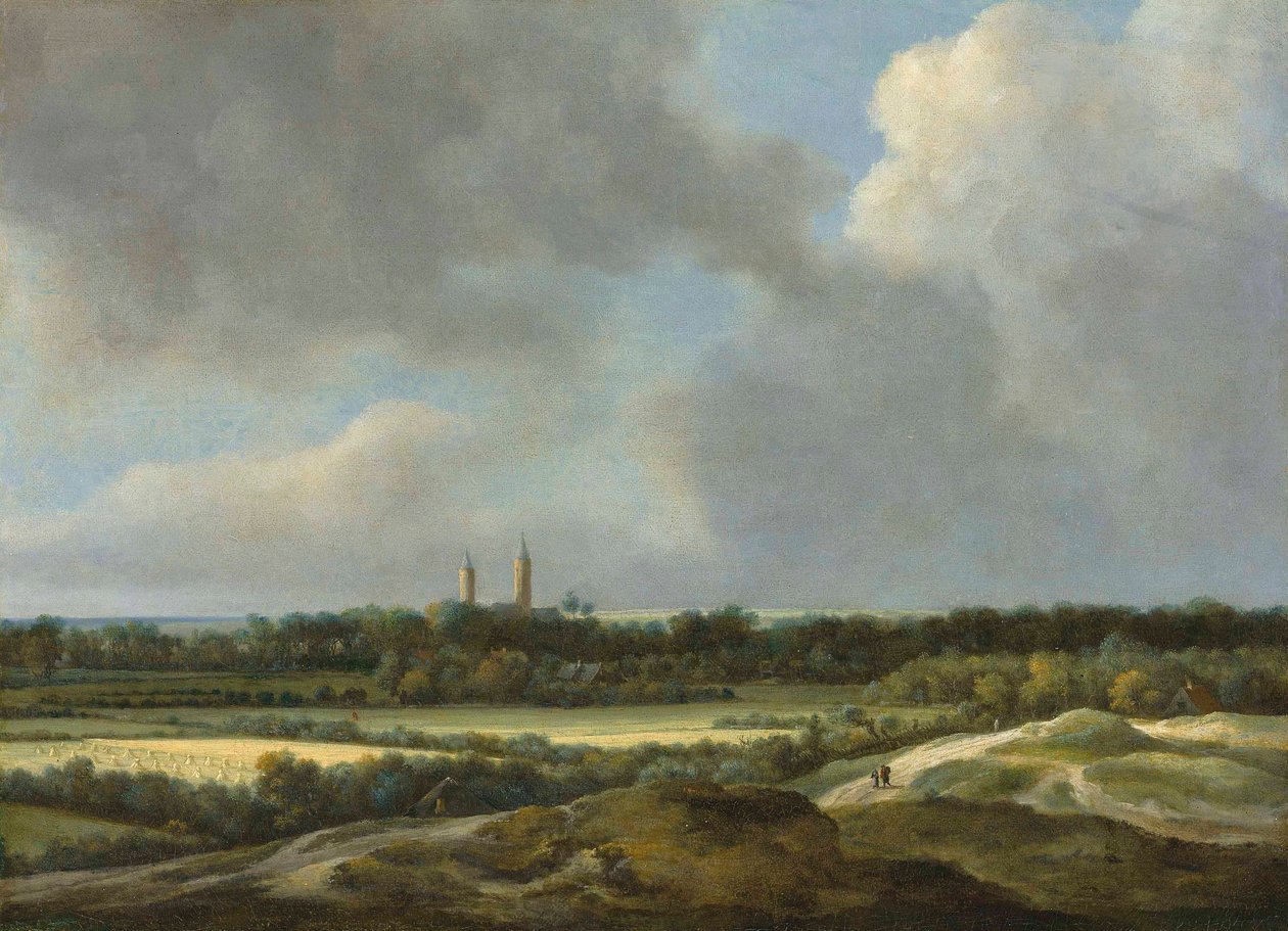 Rozległy krajobraz z polami zboża, Heemstede poza nim autorstwa Jacob van Ruisdael