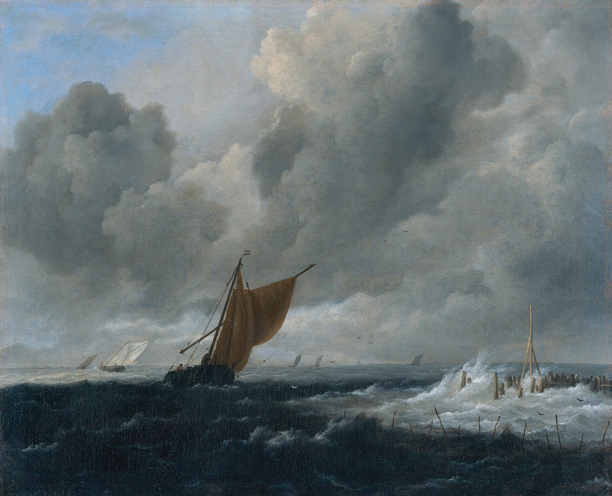 Holenderski: Sztormowe morze z żaglowcami Sztormowe morze z żaglowcami autorstwa Jacob van Ruisdael