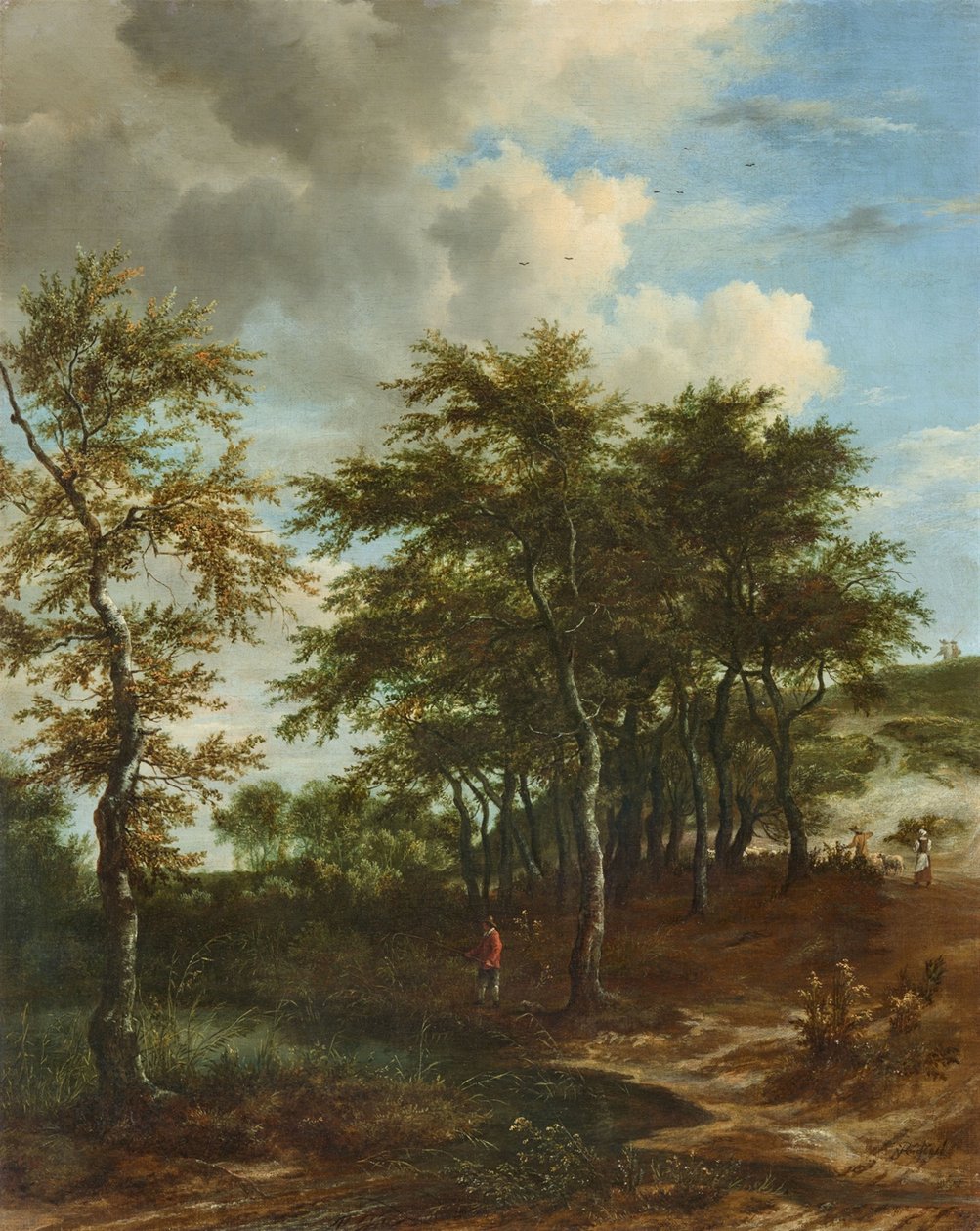 Krajobraz z wysokimi drzewami autorstwa Jacob van Ruisdael