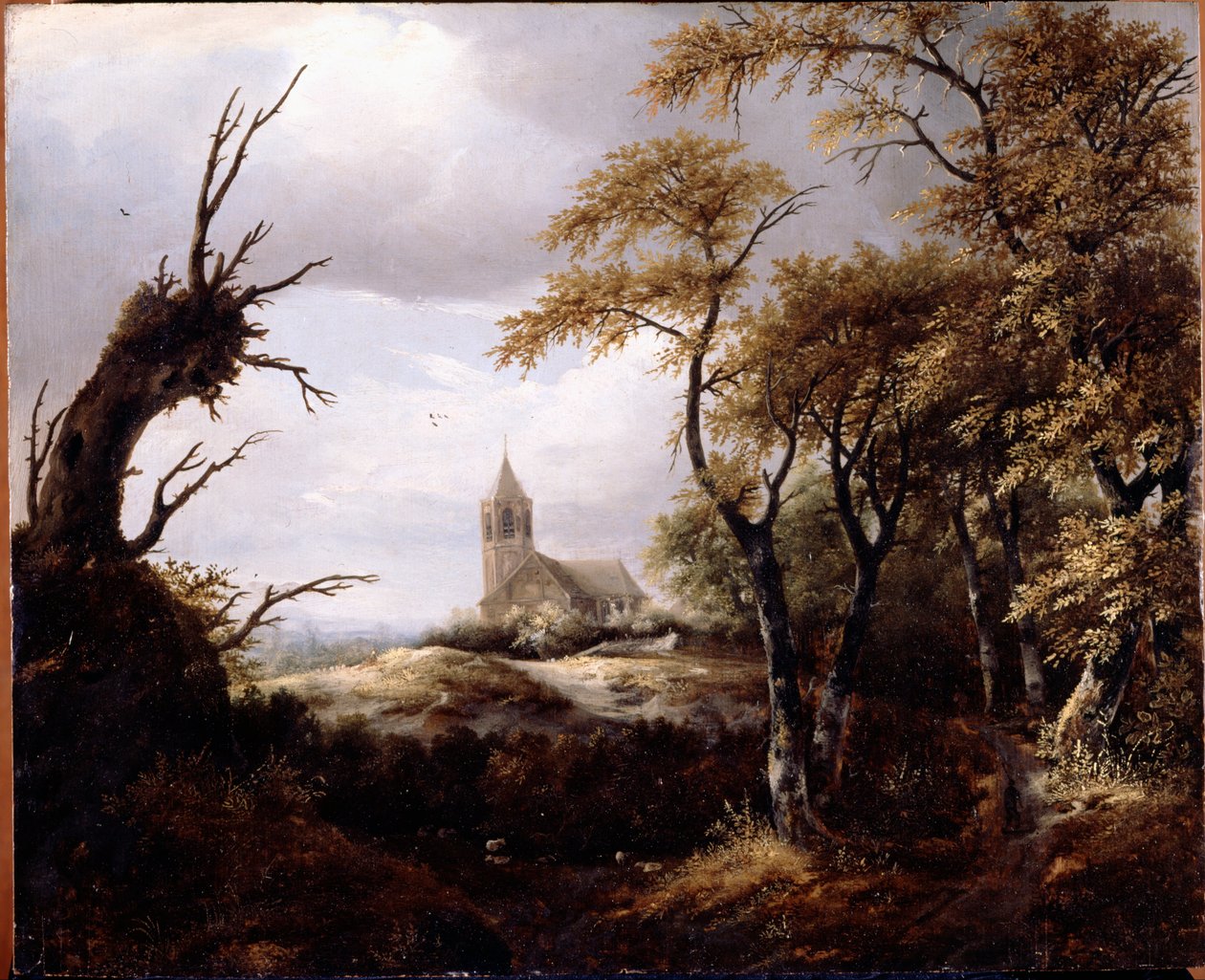 Pejzaż z kościołem autorstwa Jacob van Ruisdael
