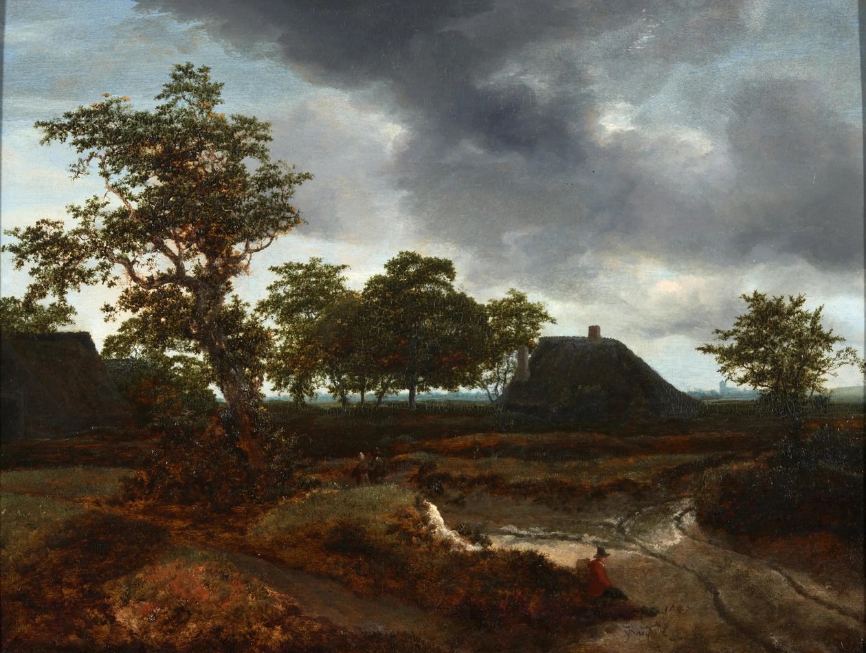 Krajobraz z domkami letniskowymi autorstwa Jacob van Ruisdael