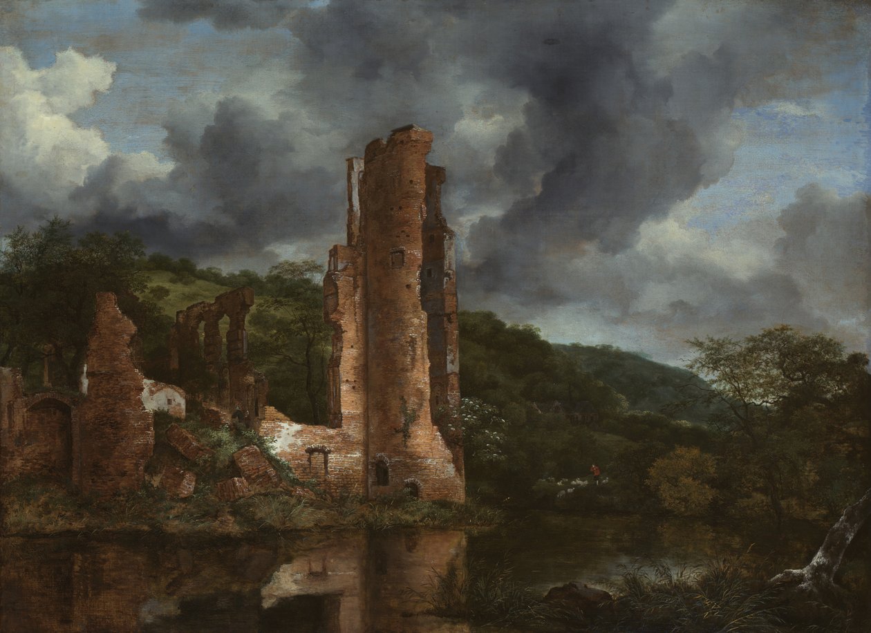 Krajobraz z ruinami zamku Egmond, 165055. autorstwa Jacob van Ruisdael