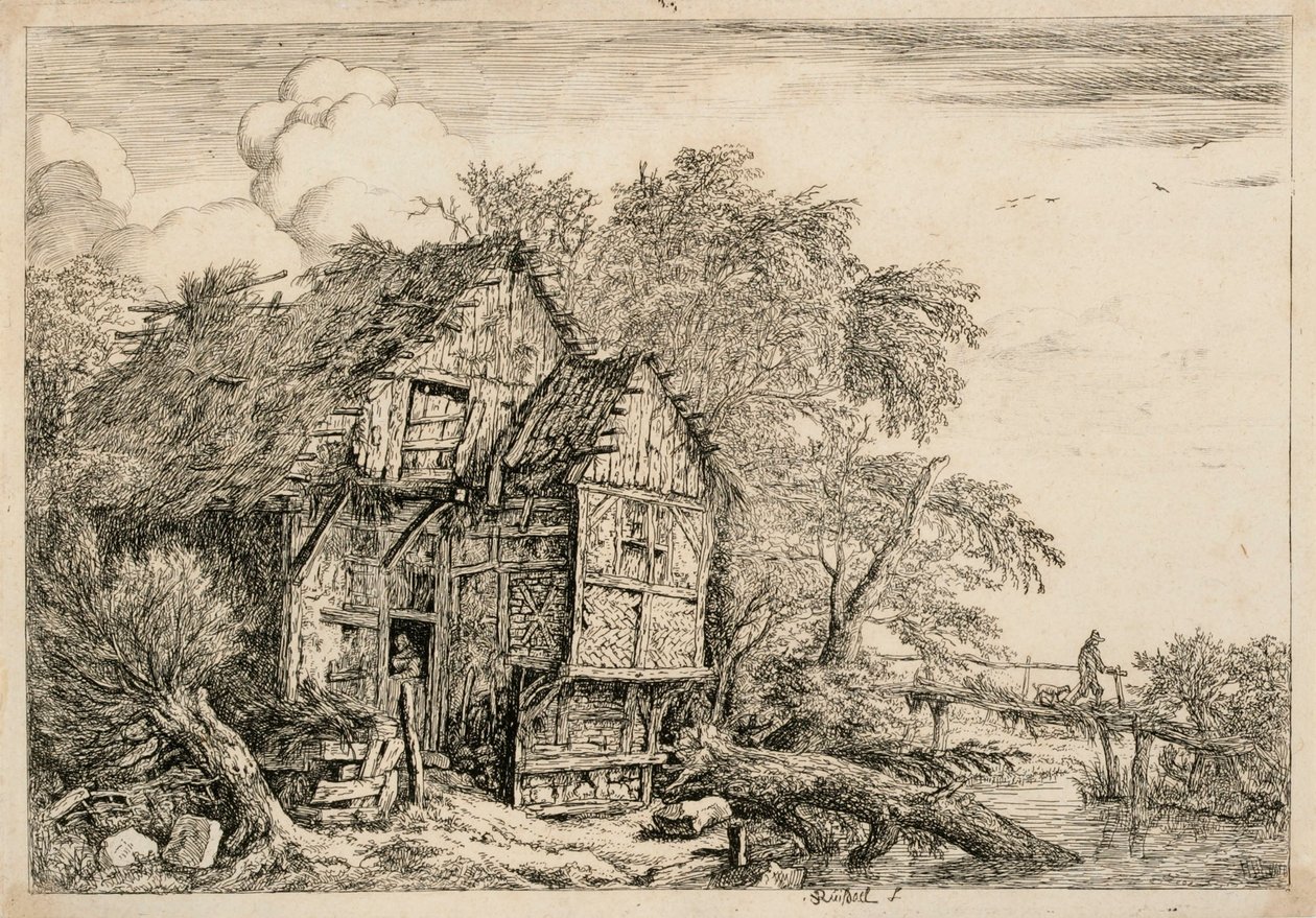 Drewniany most autorstwa Jacob van Ruisdael