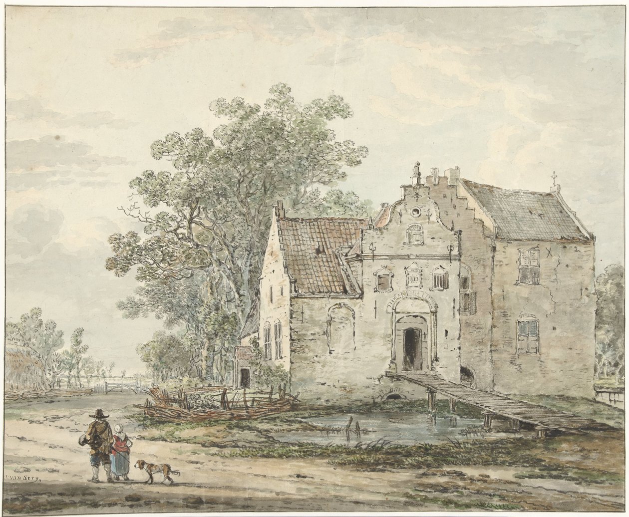 Zamek IJzendoorn w Betuwe autorstwa Jacob van Strij