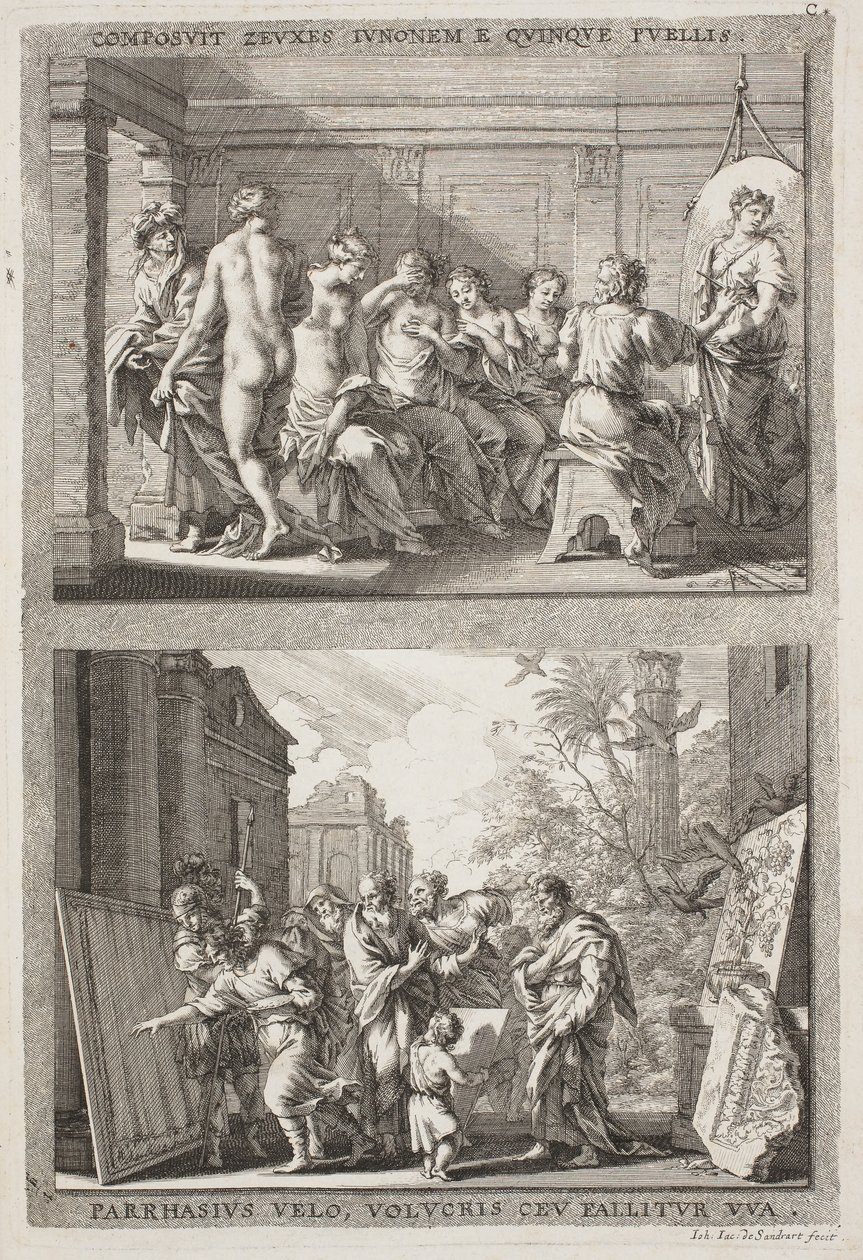 Zeuxis i Parrasius autorstwa Jacob von Sandrart