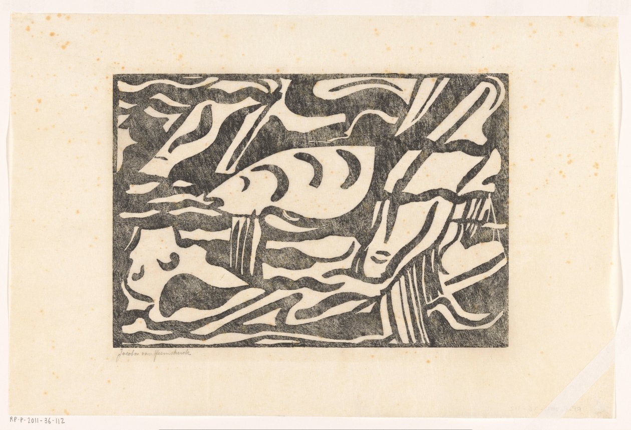 Kompozycja XIII (tytuł oryginalny) autorstwa Jacoba van Heemskerck (signed by artist)