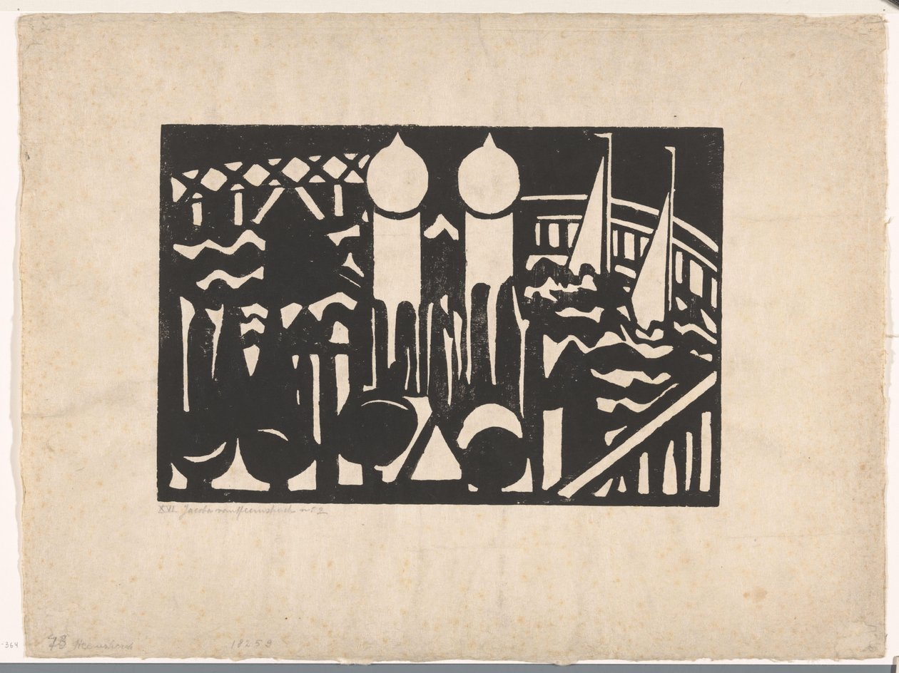 Kompozycja XVI nr. 2 (oryginalny tytuł na przedmiocie) autorstwa Jacoba van Heemskerck (signed by artist)