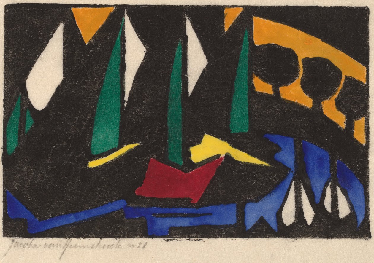 Łódka i drzewa, 1914. autorstwa Jacoba van Heemskerck van Beest