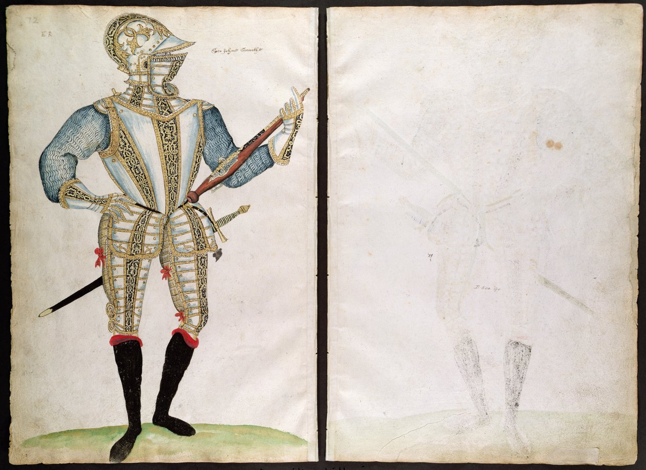 Zbroja dla Sir Johna Smitha, z albumu An Elizabethan Armourers autorstwa Jacobe Halder