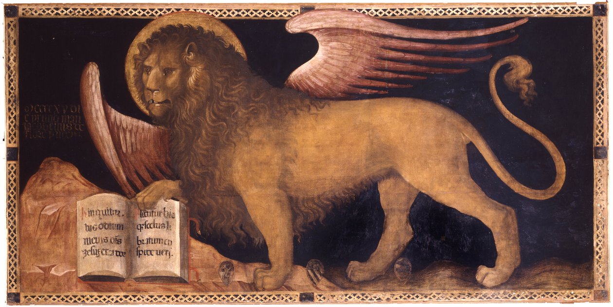Jacobello del Fiore (ca 1370-1439) Lew św. Marka Olej na płótnie Renesansowe Włochy, Szkoła wenecka Palazzo Ducale, Wenecja 167x340 Malarstwo autorstwa Jacobello del Fiore
