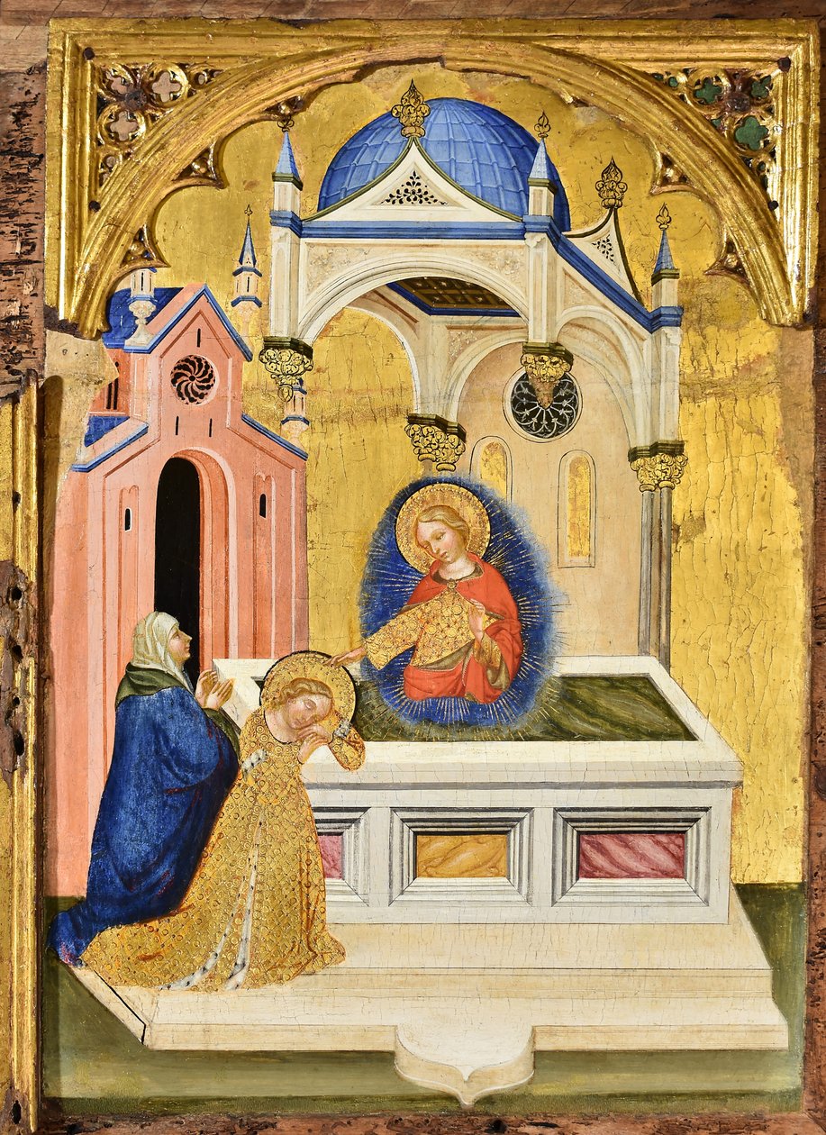 Łucja modląca się przy grobie św. Agaty, ok. 1410. autorstwa Jacobello del Fiore.