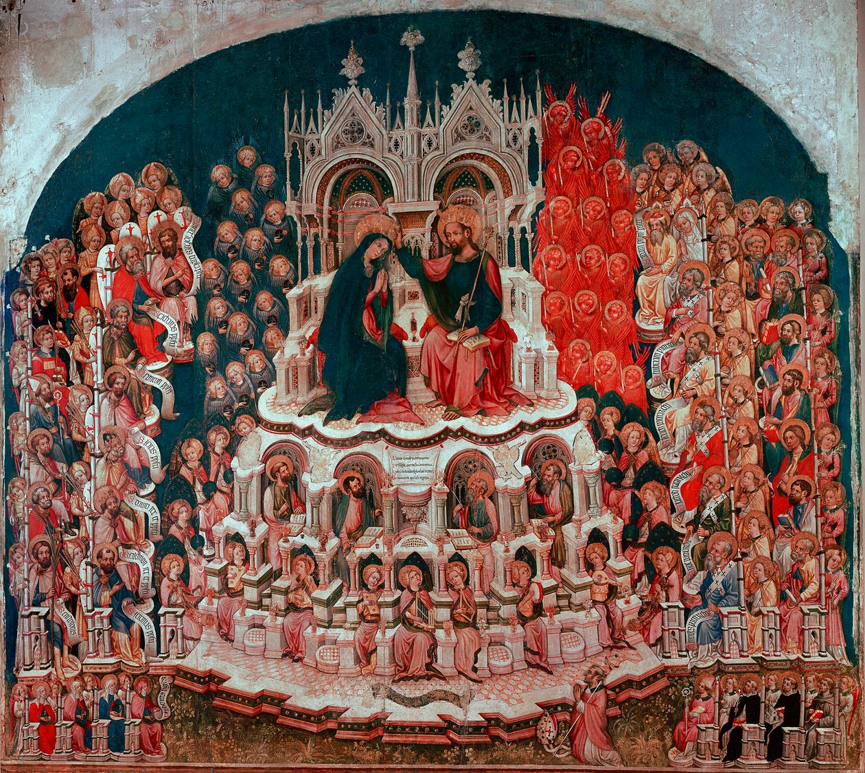 Koronacja Matki Boskiej w Raju obraz na drewnie autorstwa Jacobello del Fiore (1370-1439). XV-wieczna Galeria Akademii Weneckiej autorstwa Jacobello del Fiore