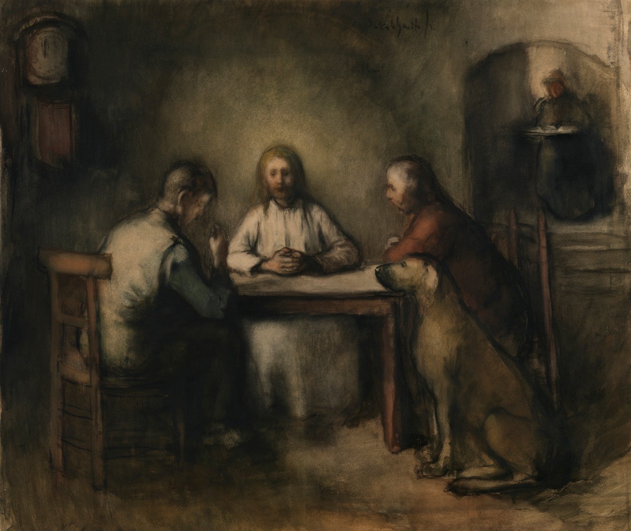 Wieczerza w Emaus (akwarela na papierze) autorstwa Jacobs Smits